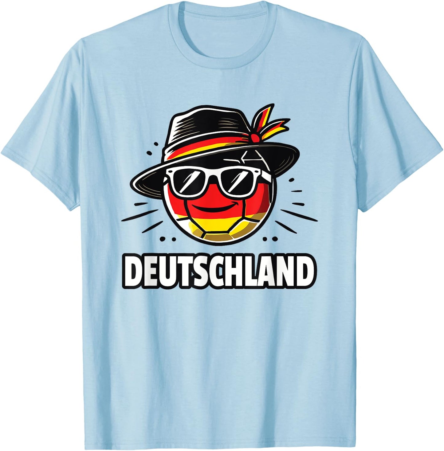 Fußball mit Deutschland Flagge lustiger Ball Fan T-Shirt - T-Shirt | Light Blue