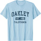 Oakley California CA Vintage Sports Design Marineblau Druck T-Shirt - T-Shirt | Light Blue
