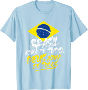 Bolsonaro 2022 Brasil Deus Acima Todos Bolsonaro Presidente T-Shirt - T-Shirt | Light Blue