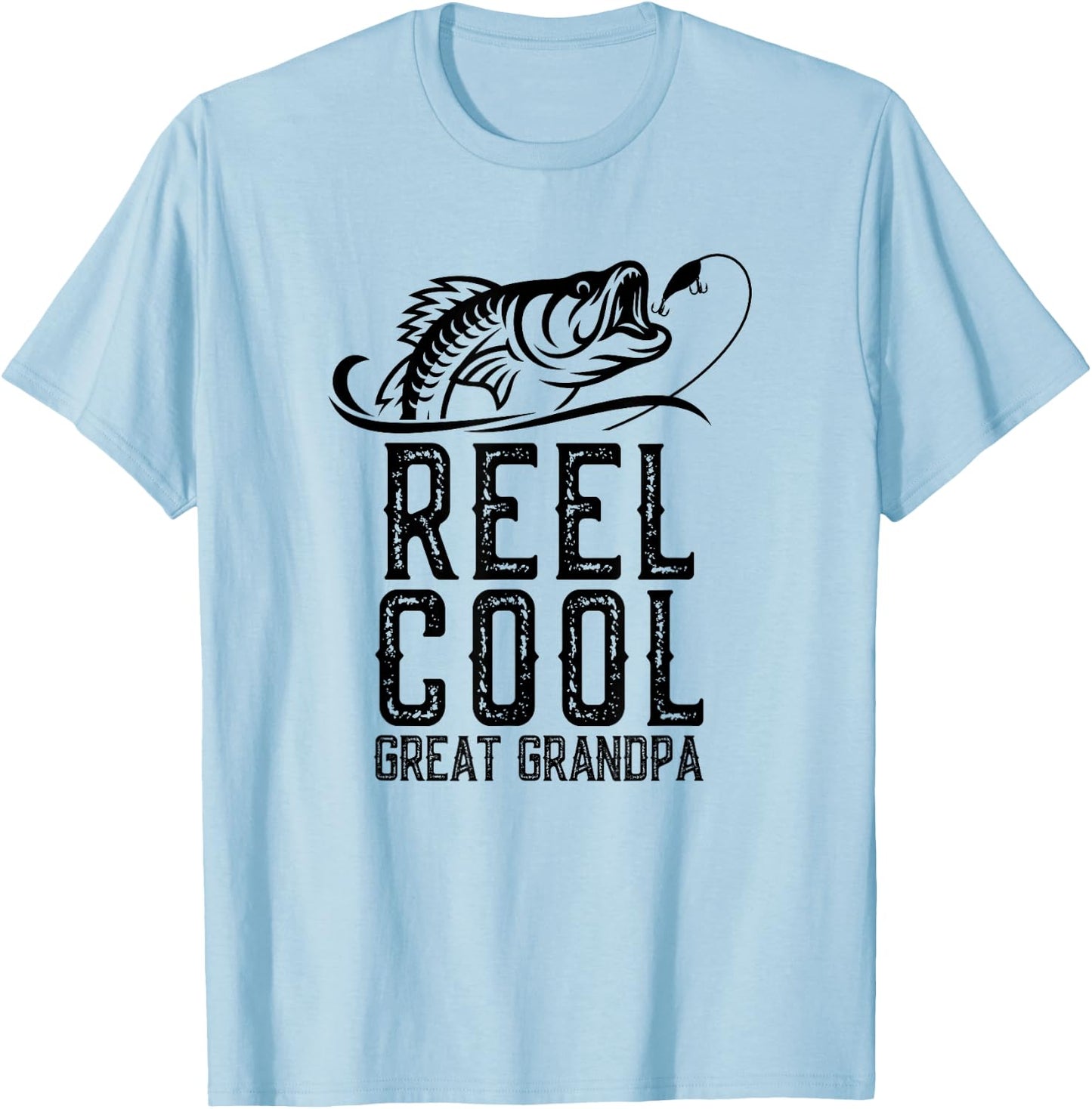 Reel Cool Great Grandpa Fishing Fisherman Funny Retro T-Shirt - T-Shirt | Light Blue