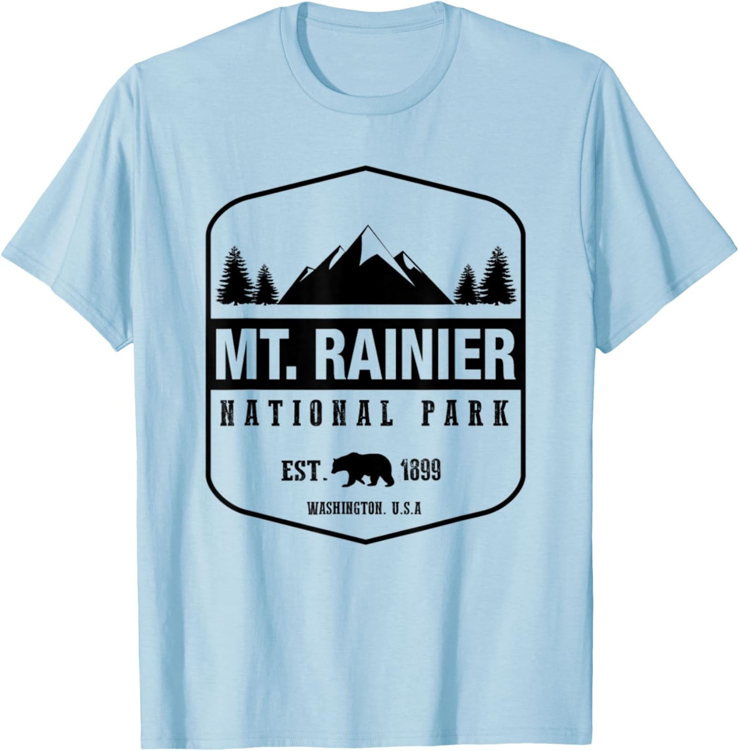 Mt. Rainier National Park Love Hiking Wanderlust T-Shirt - T-Shirt | Light Blue