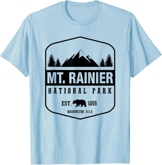 Mt. Rainier National Park Love Hiking Wanderlust T-Shirt - T-Shirt | Light Blue