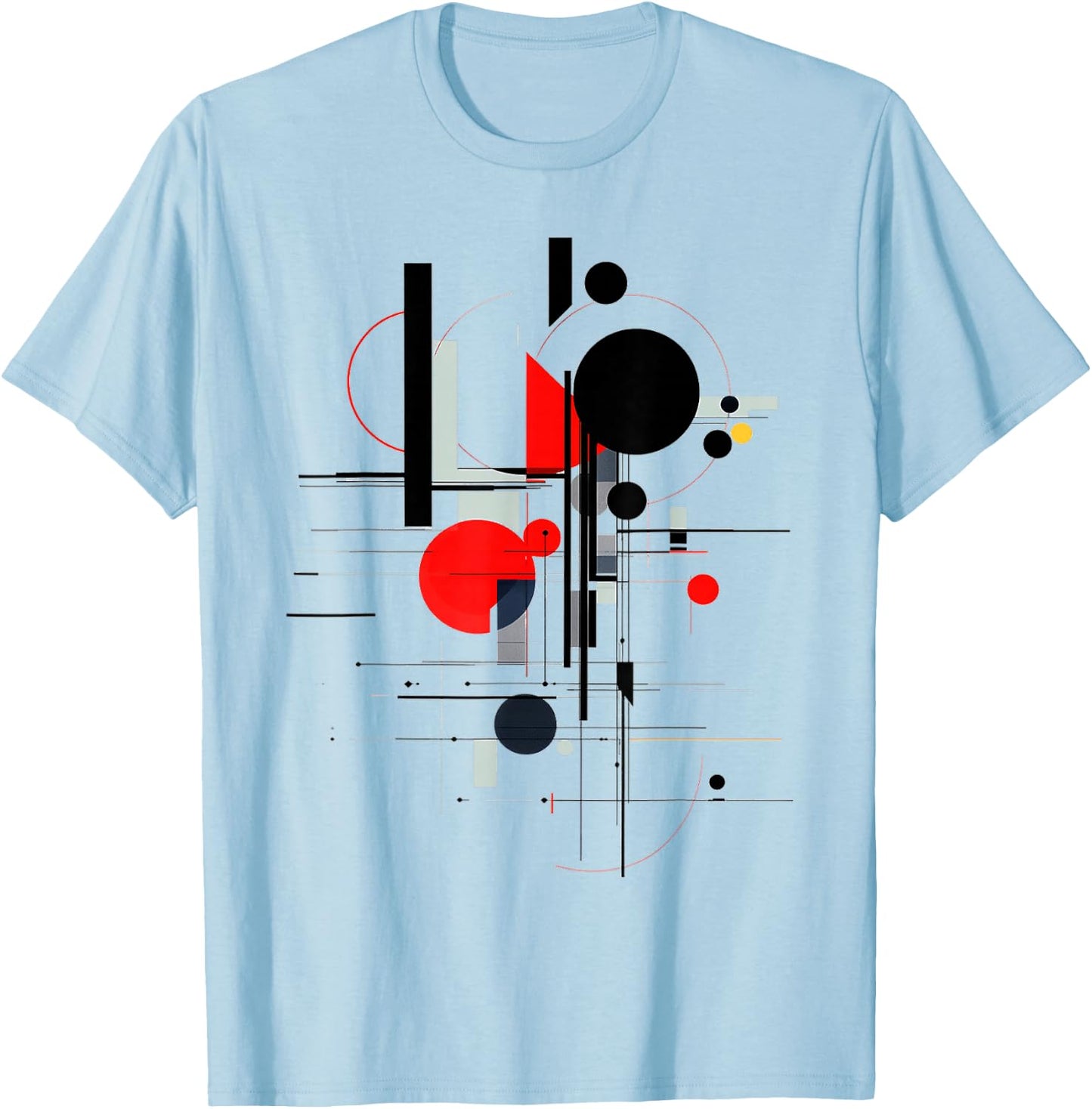 Abstract Art Pattern Painting Geometric Art Work , white, S T-Shirt - T-Shirt | Light Blue