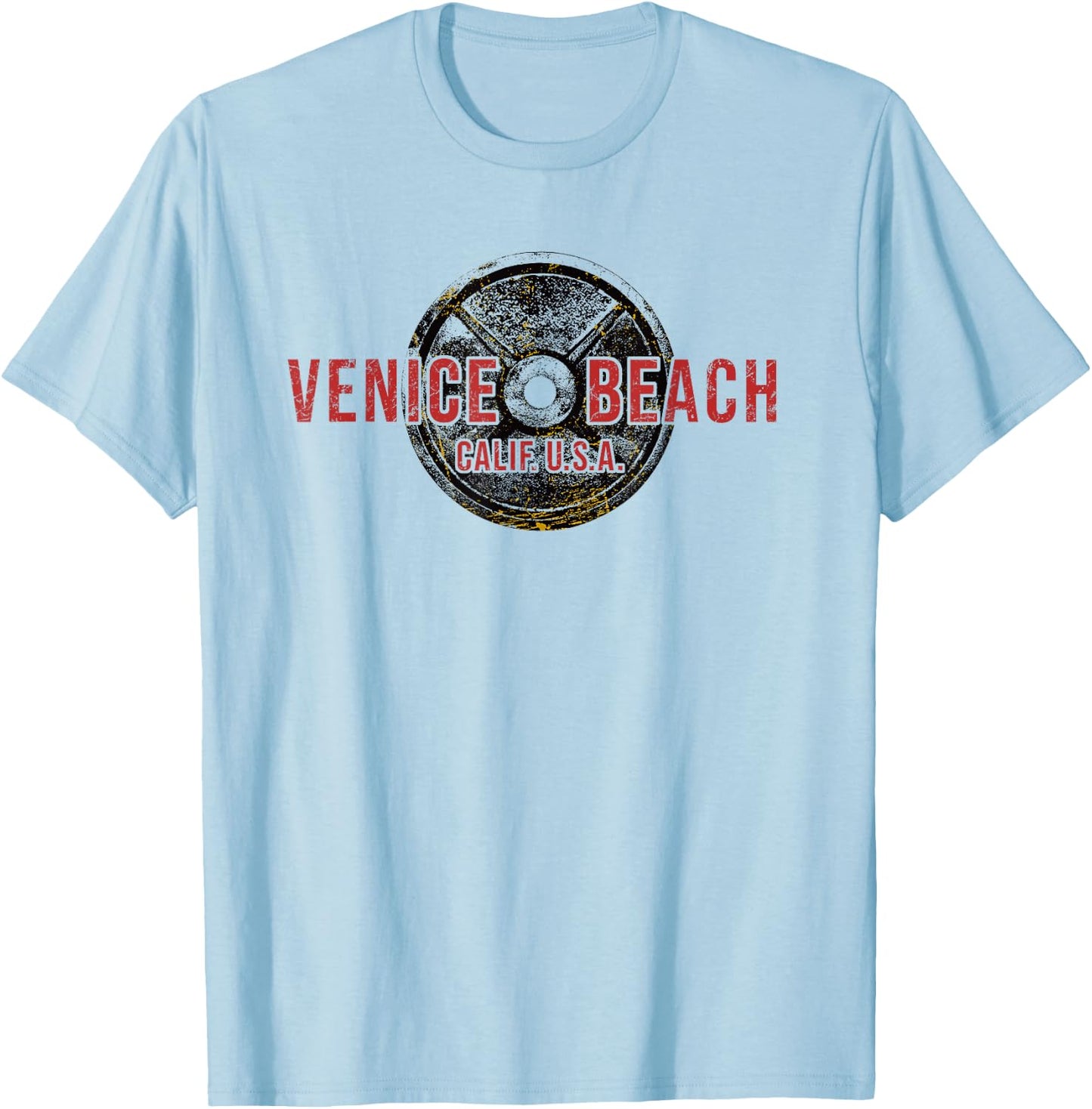 Bodybuilding Venice Beach California Weightlifting Gym T-Shirt - T-Shirt | Light Blue