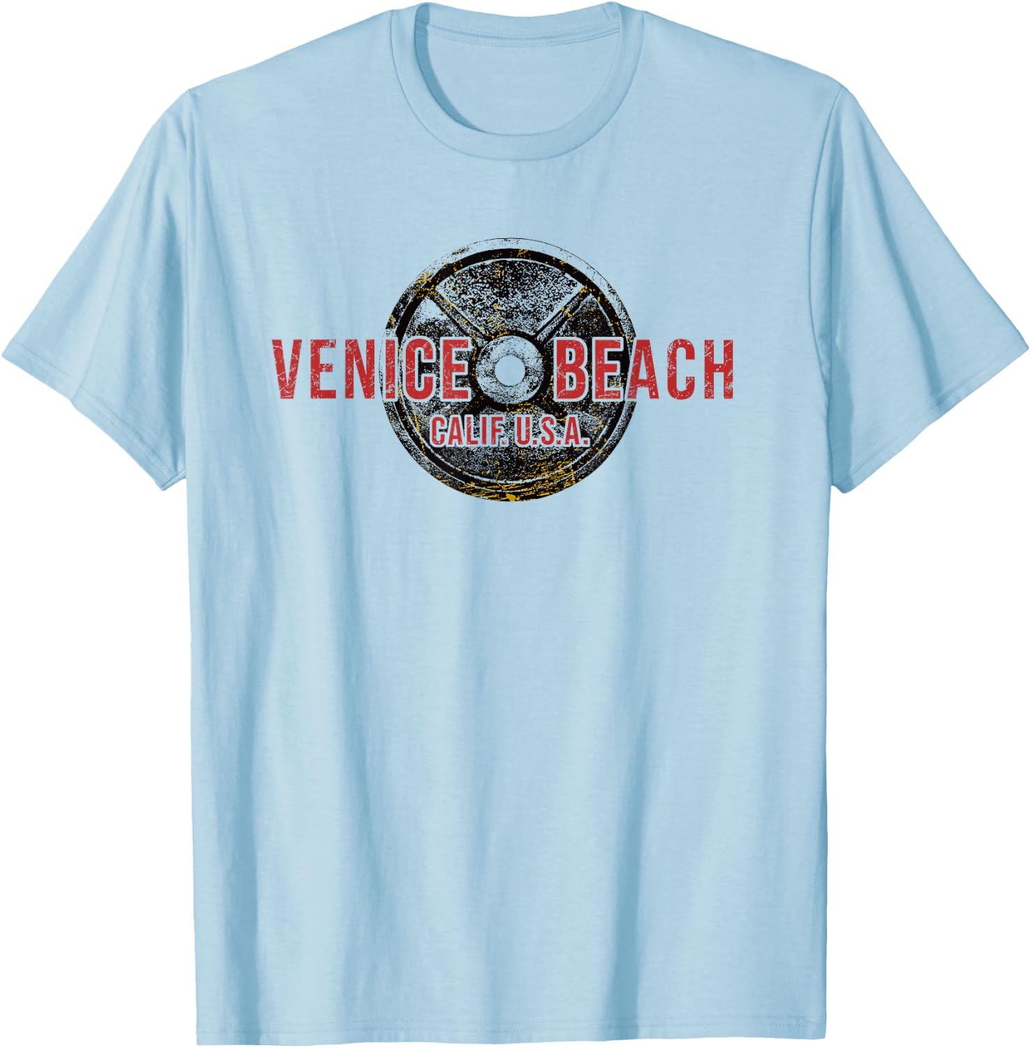 Bodybuilding Venice Beach California Weightlifting Gym T-Shirt - T-Shirt | Light Blue