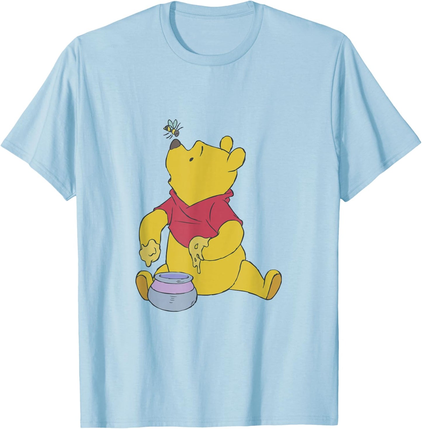 Disney Winnie The Pooh Honey Meeting Mrs. Bee Cute Logo T-Shirt - T-Shirt | Light Blue