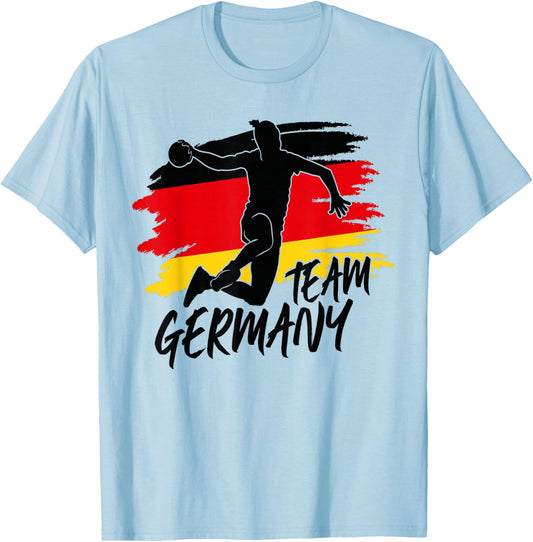 Deutschland Handball Team Flagge Ball , White T-Shirt - T-Shirt | Light Blue