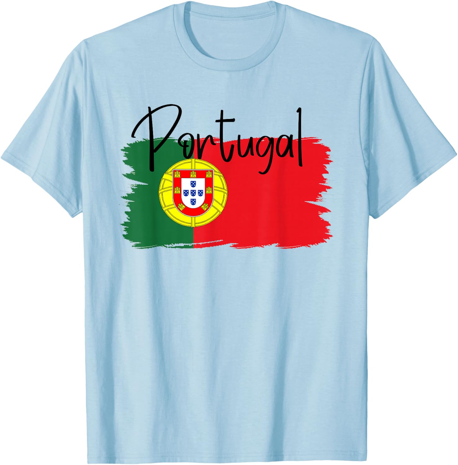 Portugal Flag, Portugal t Shirt, Portugal , Portugal T-Shirt - T-Shirt | Light Blue