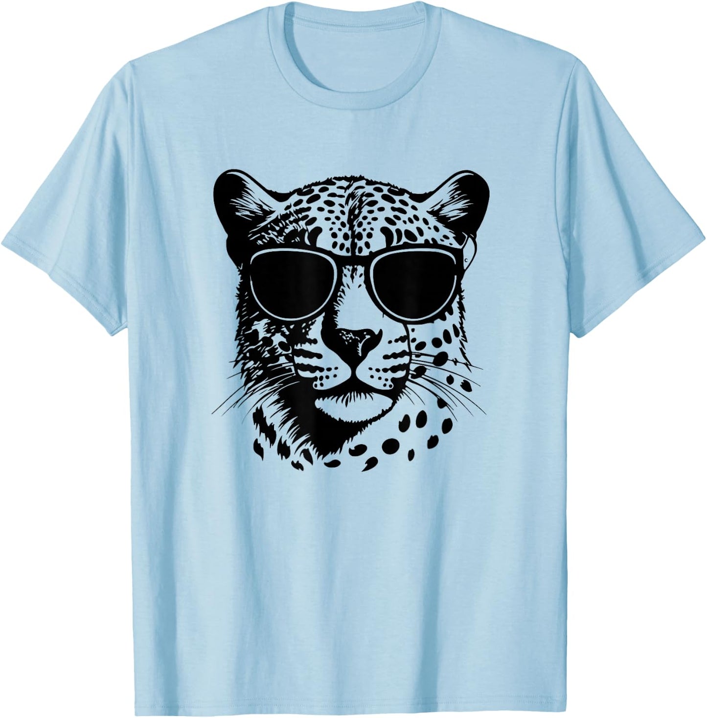 Funny Sunglasses Savanah Cheetah Lover T-Shirt - T-Shirt | Light Blue