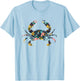 Floral Crab Silhouette Girls Crab T-Shirt - T-Shirt | Light Blue