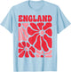 England Floral Boho Flowers Cute Retro Groovy English Girl T-Shirt - T-Shirt | Light Blue