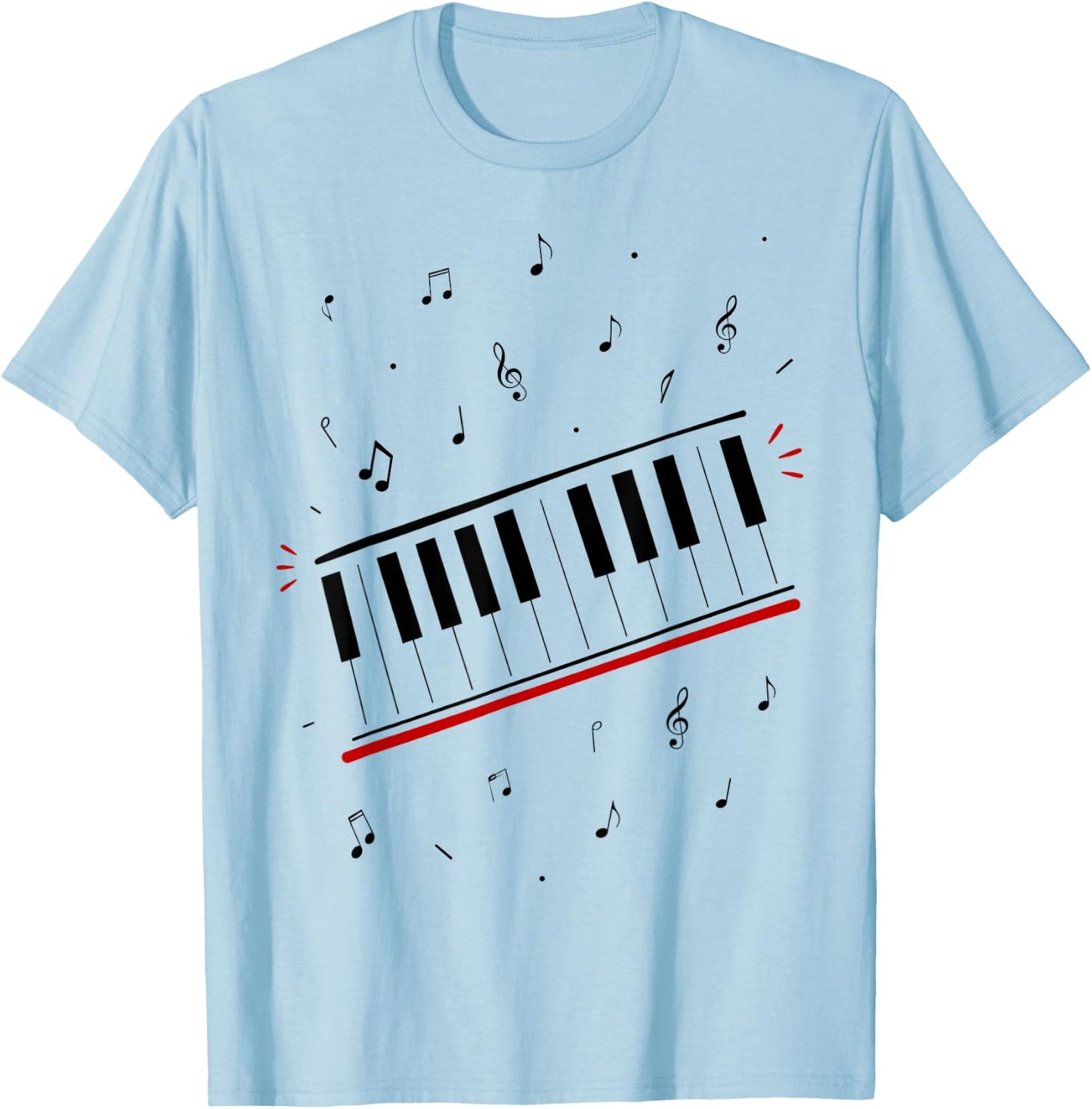 Piano Beat Keyboard Musiknoten Pianist Musikinstrument T-Shirt - T-Shirt | Light Blue