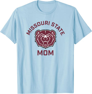 Missouri State University MSU Bears Arched Mom T-Shirt - T-Shirt | Light Blue