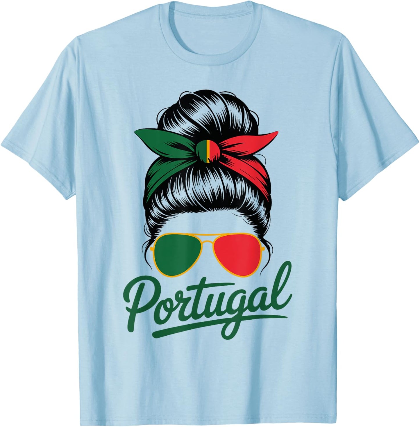 Portuguese Proud – Gift Women Portugal Flag Fun T-Shirt - T-Shirt | Light Blue