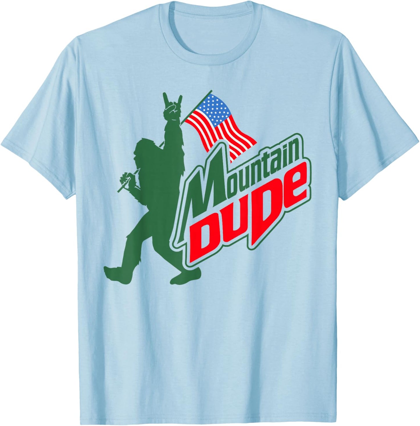 Mountain Dude Funny Bigfoot Sasquatch Hiking Gifts Men Women T-Shirt - T-Shirt | Light Blue