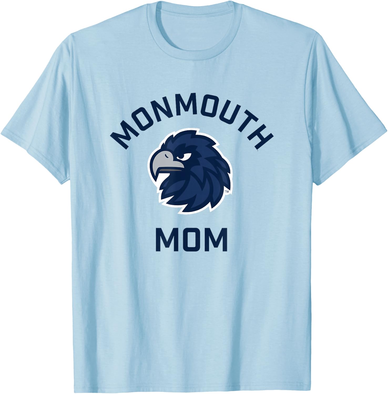 Monmouth University Hawks Arched Mom T-Shirt - T-Shirt | Light Blue