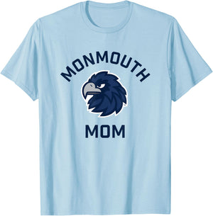 Monmouth University Hawks Arched Mom T-Shirt - T-Shirt | Light Blue