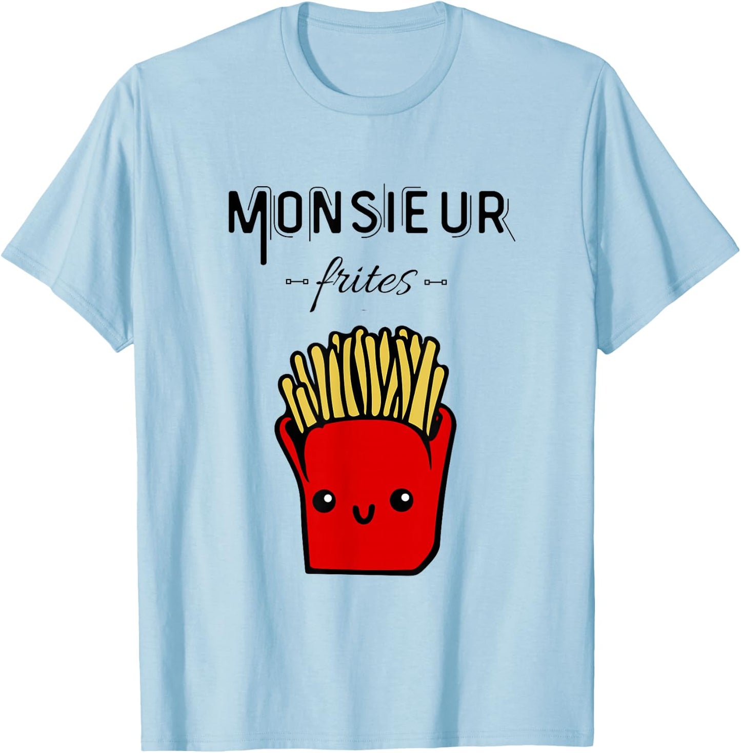 Funny Mr Fries Gift Potato Fast Food Humour , grey, S T-Shirt - T-Shirt | Light Blue