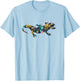 Floral Salamander Silhouette Girls Graphic Lizard T-Shirt - T-Shirt | Light Blue
