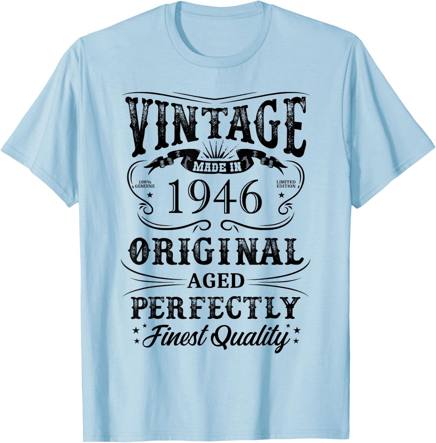 1946 Vintage To Perfection Matured Vintage Made In 1946 T-Shirt - T-Shirt | Light Blue