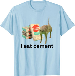 Meme Unhinged Cat Funny Cursed Cat Unhinged T-Shirt - T-Shirt | Light Blue