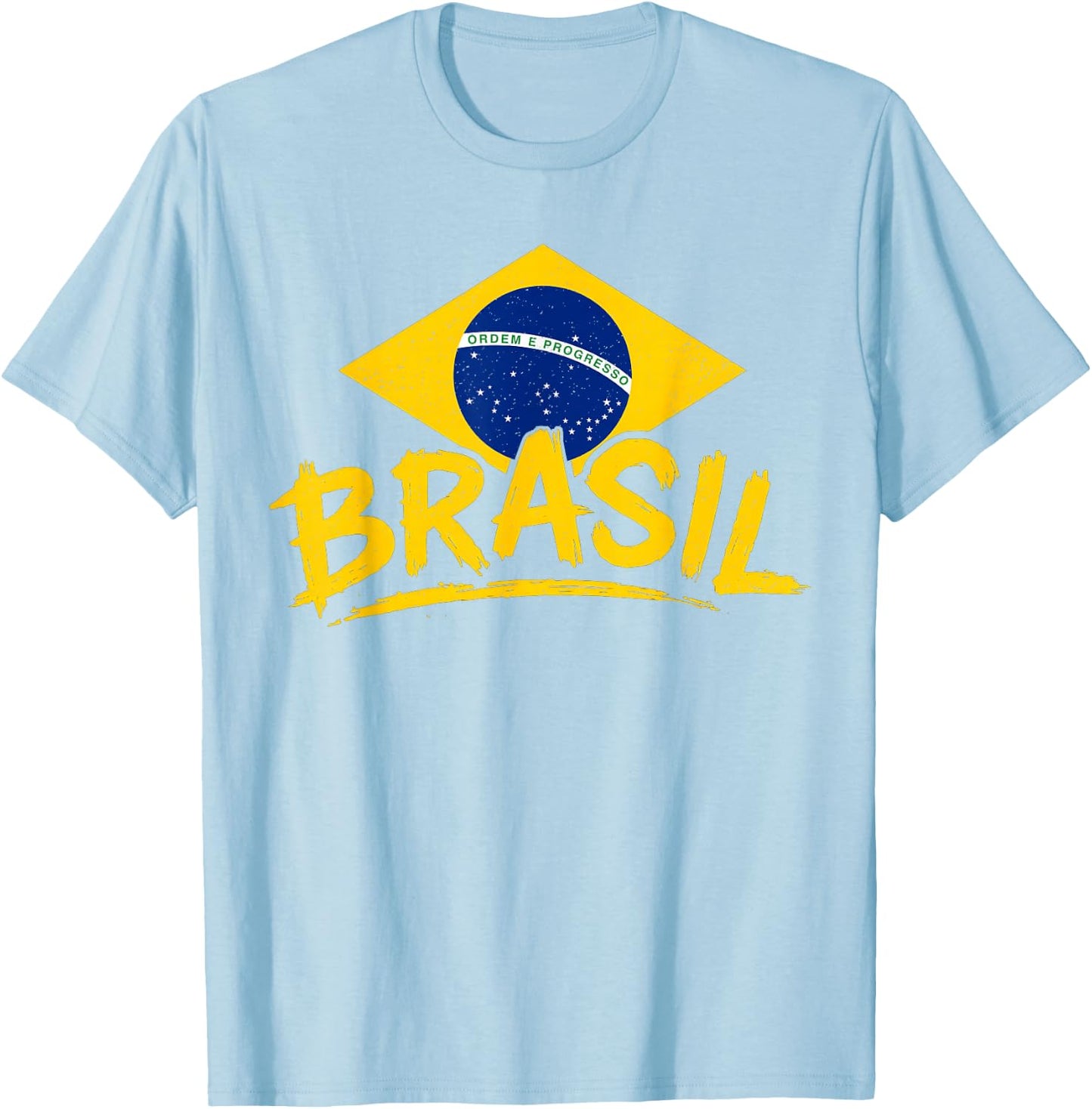 Brasil Flag Symbol Brazilian Pride T-Shirt - T-Shirt | Light Blue