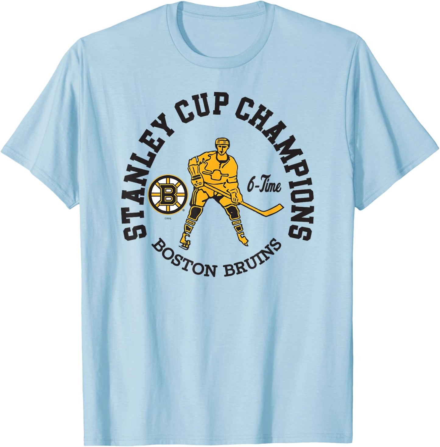 Boston Bruins Stanley Cup Champions 6-Time Gray T-Shirt - T-Shirt | Light Blue
