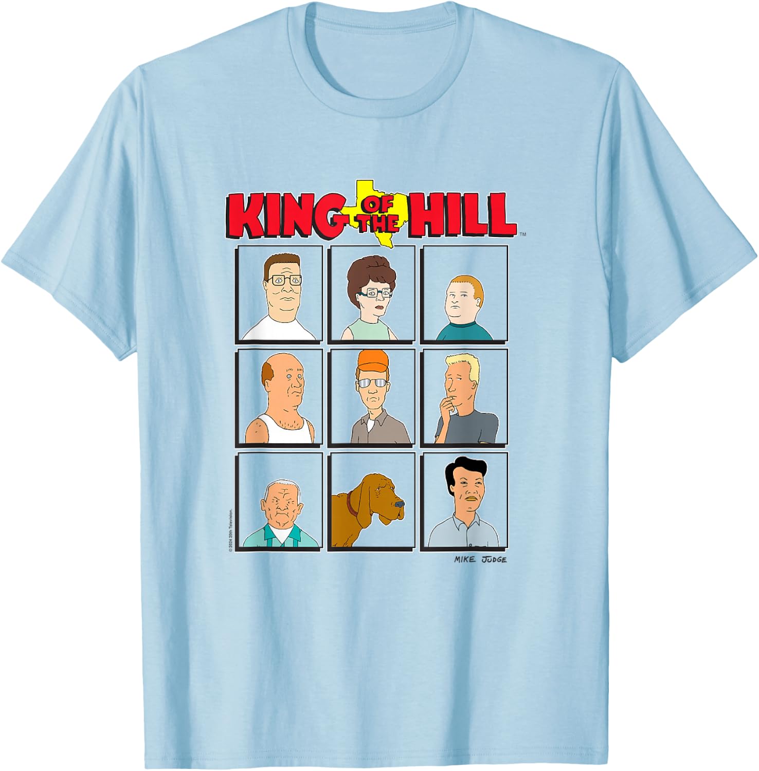 King Of The Hill Cast of Characters The Neighbor Bunch T-Shirt - T-Shirt | Light Blue
