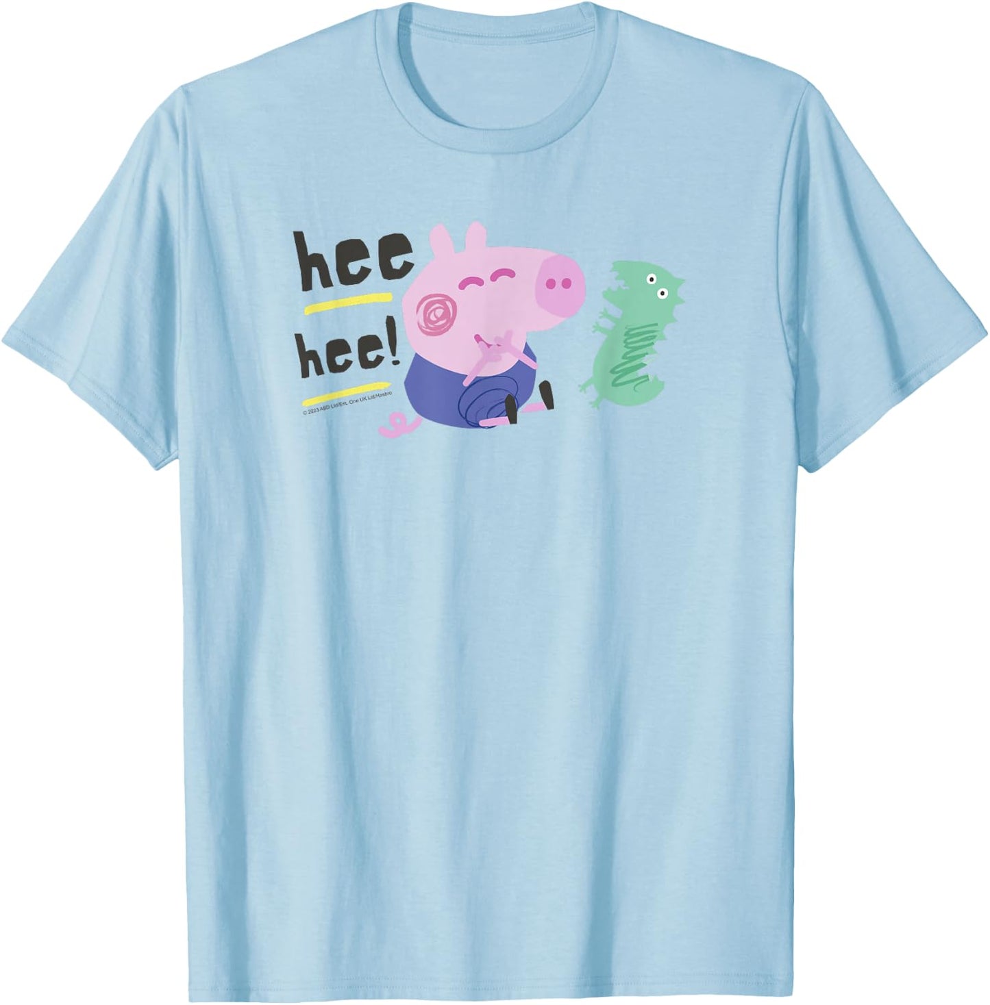 Peppa Pig Hee Hee! George Playing with Mr. Dinosaur T-Shirt - T-Shirt | Light Blue