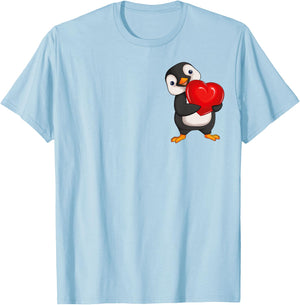 Penguin Women's Girls Children Penguin T-Shirt - T-Shirt | Light Blue