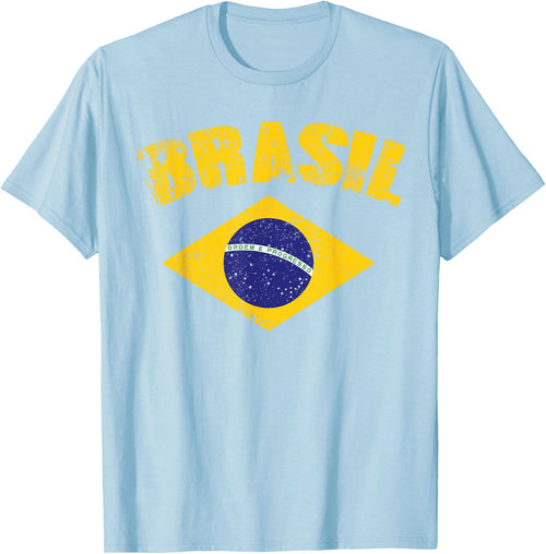 Brasilianische Nationalflagge Vintage Patriotischer Fußball Brasilien