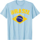 Brasilianische Nationalflagge Vintage Patriotischer Fußball Brasilien T-Shirt - T-Shirt | Light Blue