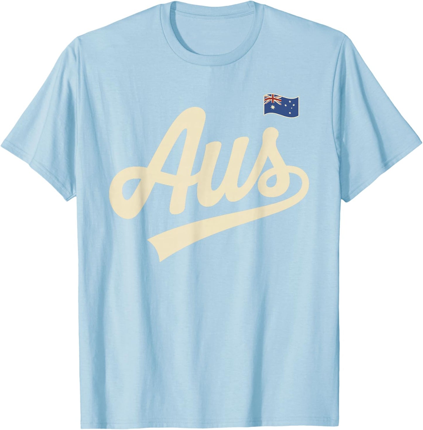Australia Vintage Script Fan T-Shirt - T-Shirt | Light Blue