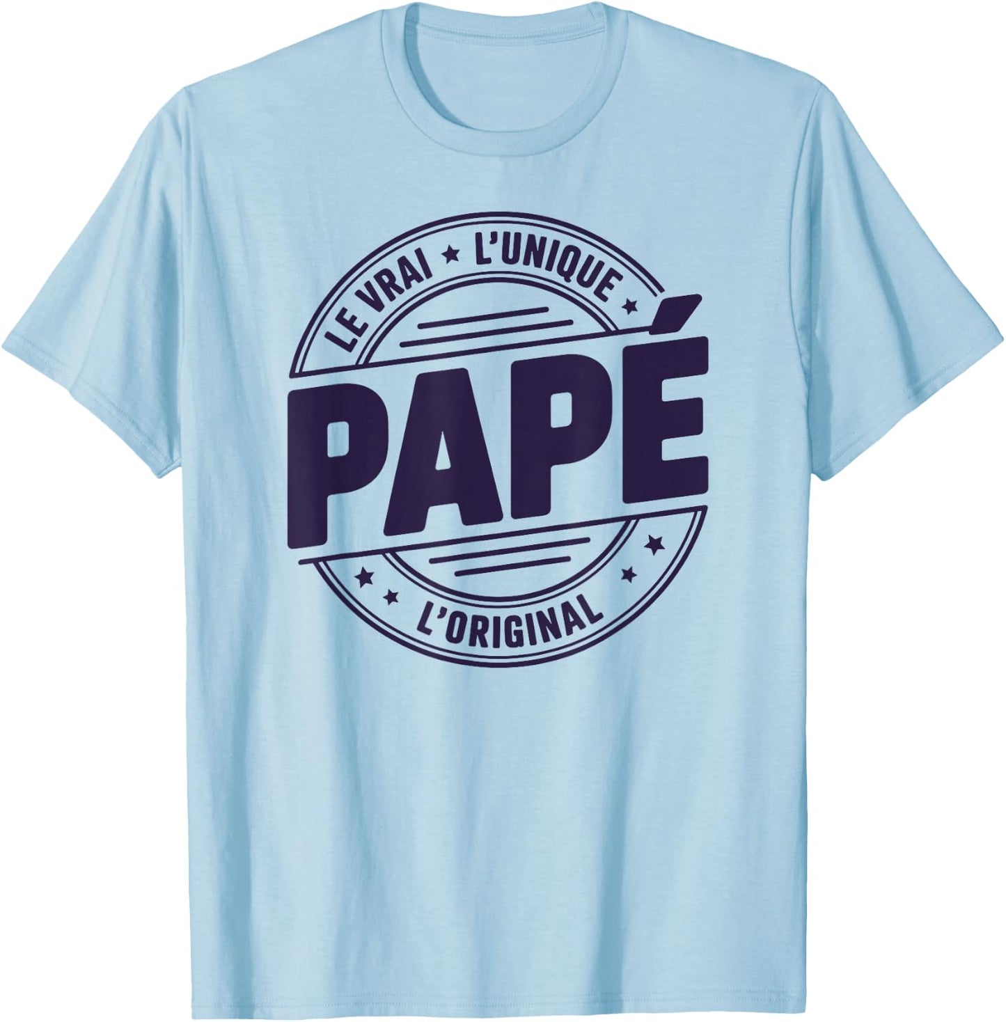 Papé Vrai Unique Original Fete des Peres Motif Papé T-Shirt - T-Shirt | Light Blue