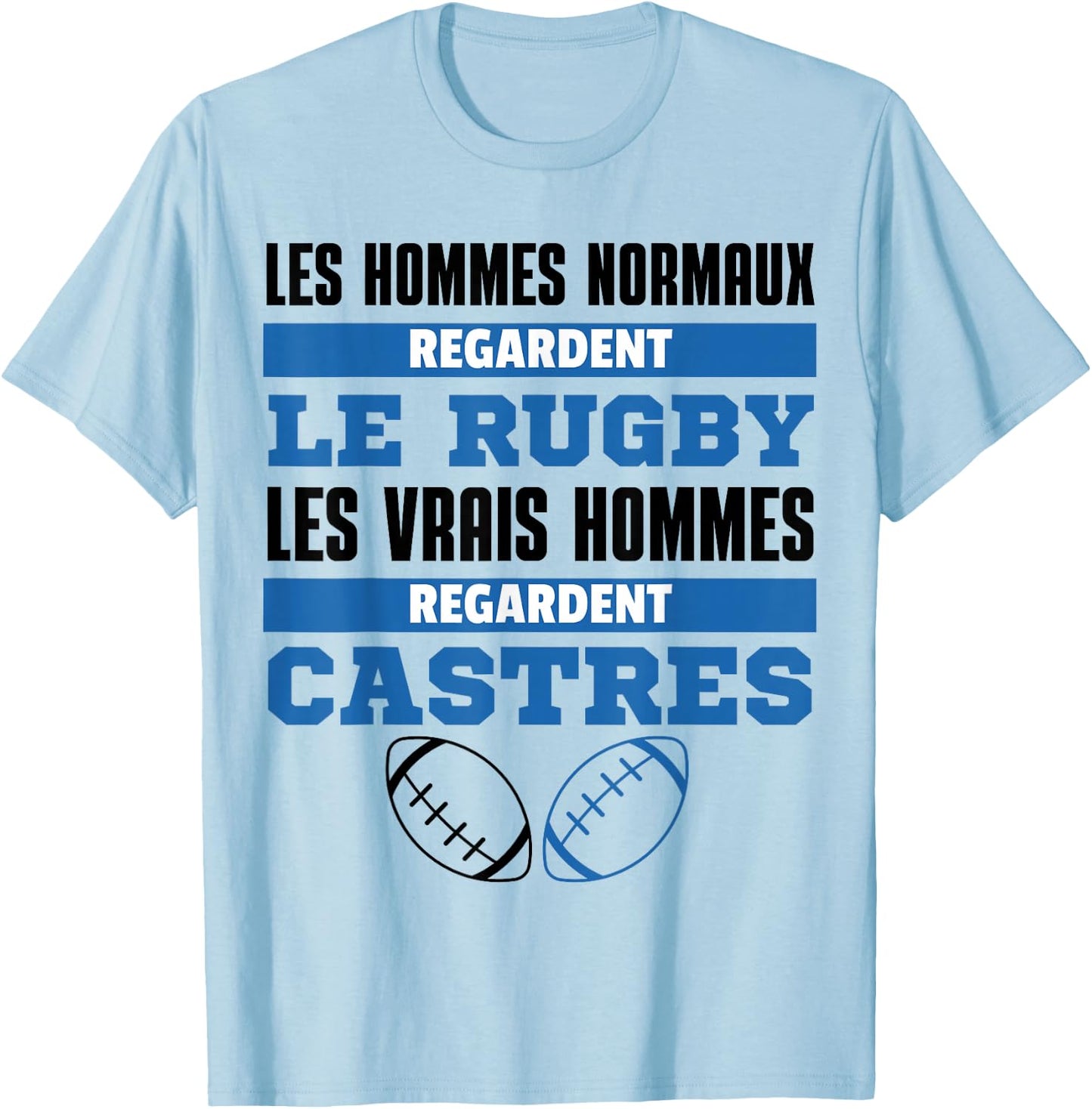 Supporter Rugby Castres Gift Humour , white, S T-Shirt - T-Shirt | Light Blue