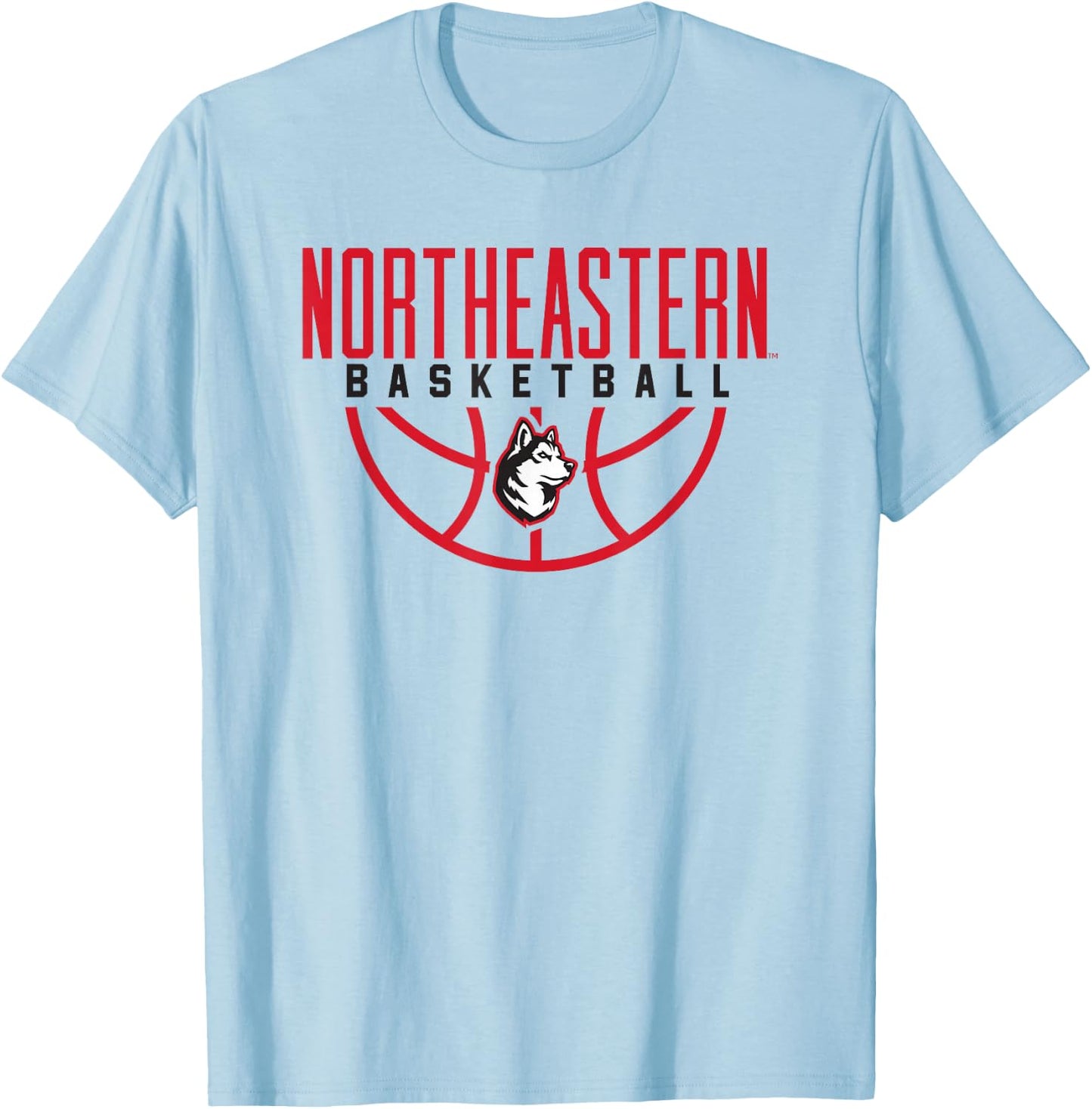 Northeastern University NEU Huskies Basketball Arch T-Shirt - T-Shirt | Light Blue