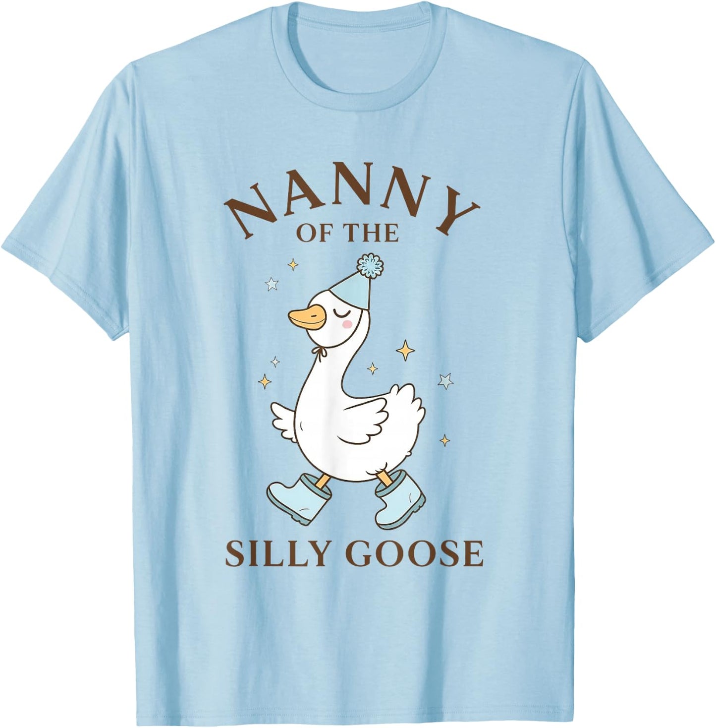 Nanny of The Silly Goose Birthday Family 1st Birthday T-Shirt - T-Shirt | Light Blue