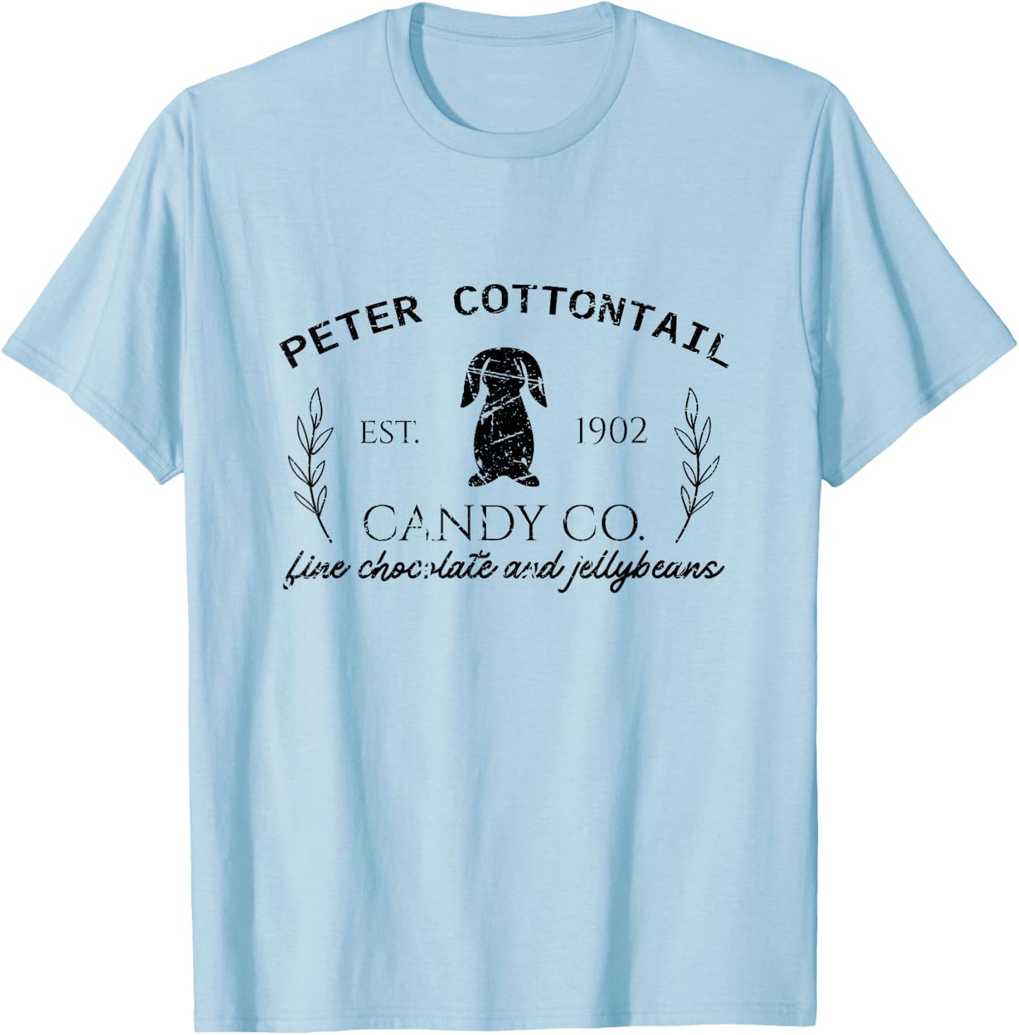 Peter Cottontail Candy Co. Vintage Fun Spring Easter T-Shirt - T-Shirt | Light Blue