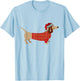 Christmas Weiner Daschund Doxie in Dog Dress Women Kids T-Shirt - T-Shirt | Light Blue