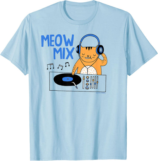 Gemma Correll Meow Mix T-Shirt - T-Shirt | Light Blue