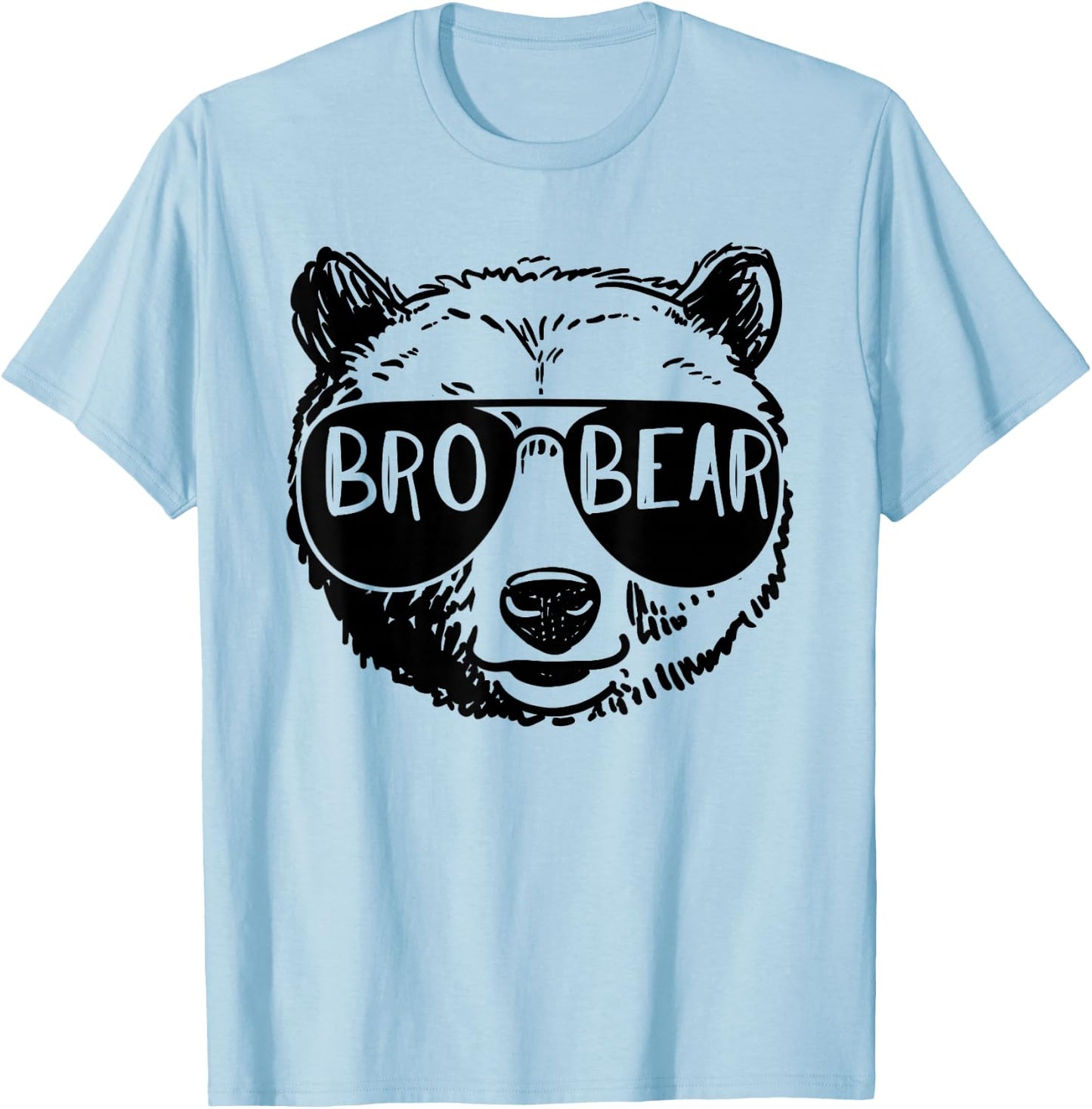 Brother Bear Face Sunglasses Leopard Print Father's Day T-Shirt - T-Shirt | Light Blue
