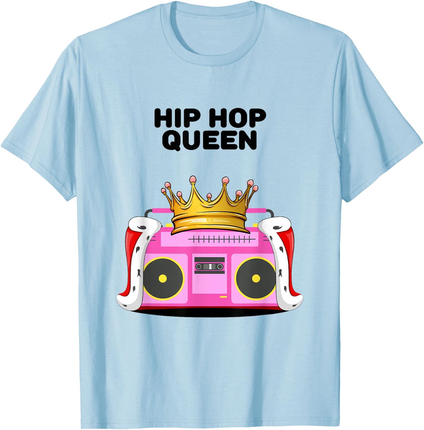Hip Hop Queen Girls' Hip Hop Women's Hip Hop , White T-Shirt - T-Shirt | Light Blue