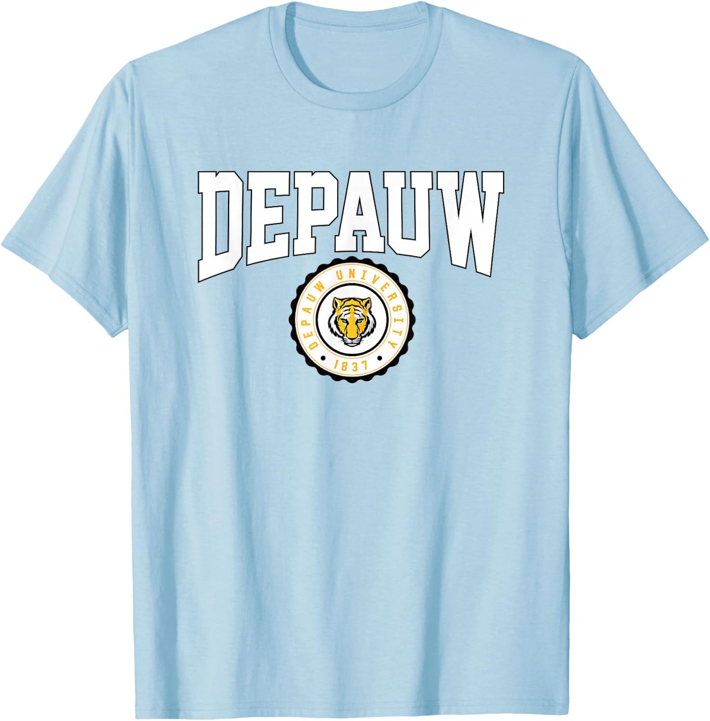 DePauw University Tigers Collegiate Seal T-Shirt - T-Shirt | Light Blue