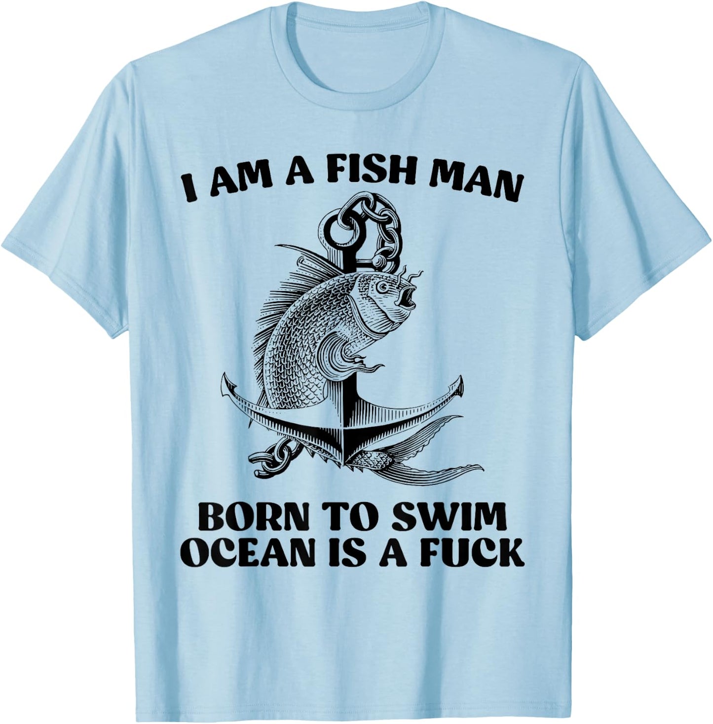 Funny Fishing Born To Swim gift 2022 T-Shirt - T-Shirt | Light Blue