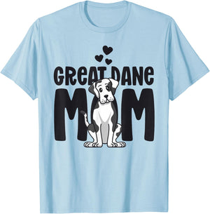 Great Dane Mom Harlequin Dog Mama Puppy Lover Owner T-Shirt - T-Shirt | Light Blue