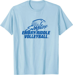 Embry-Riddle Aeronautical Eagles Volleyball Sports Fan T-Shirt - T-Shirt | Light Blue