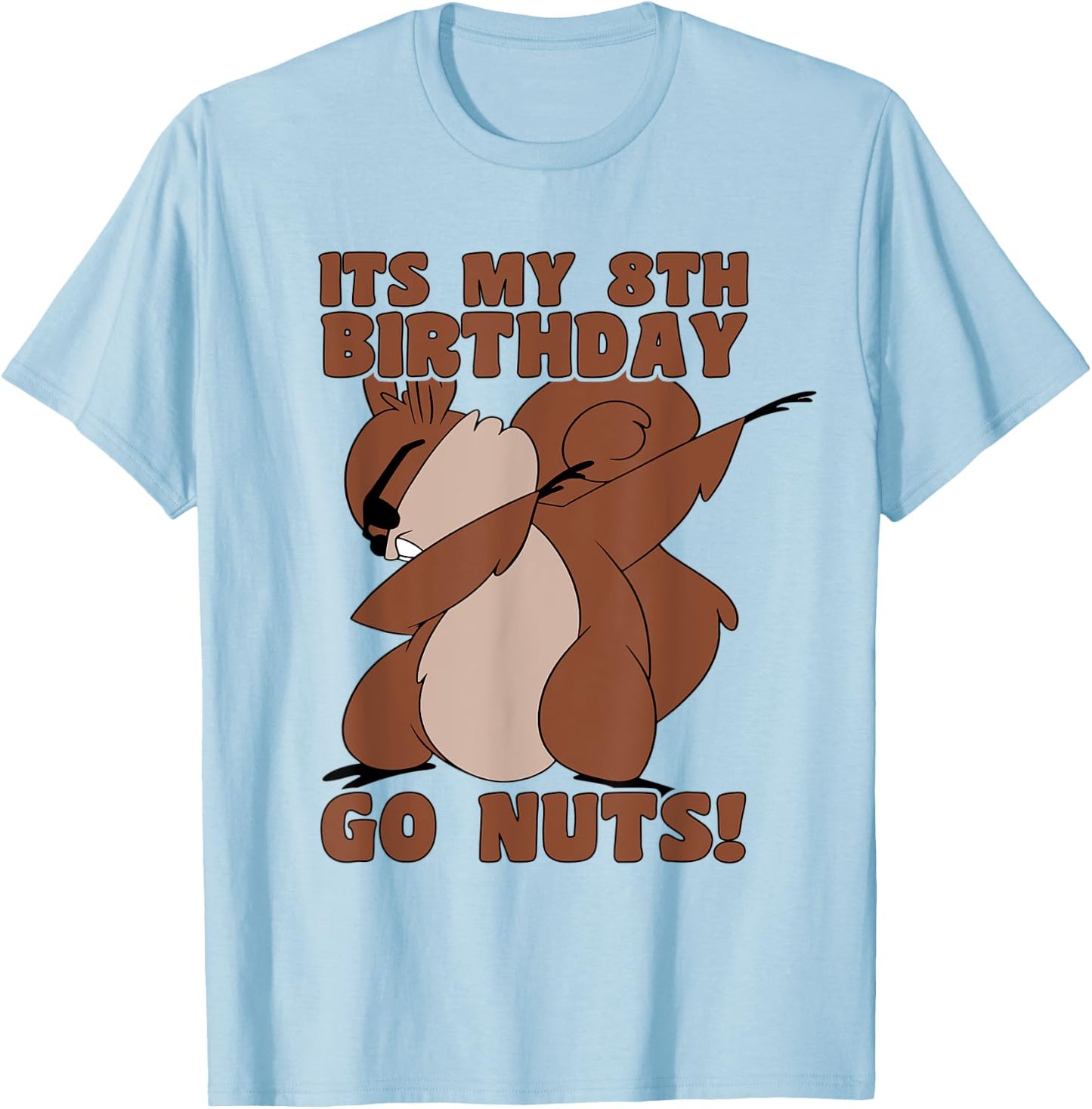 Happy 8th Birthday 8 Year Old Dab Squirrel 8th Birthday T-Shirt - T-Shirt | Light Blue