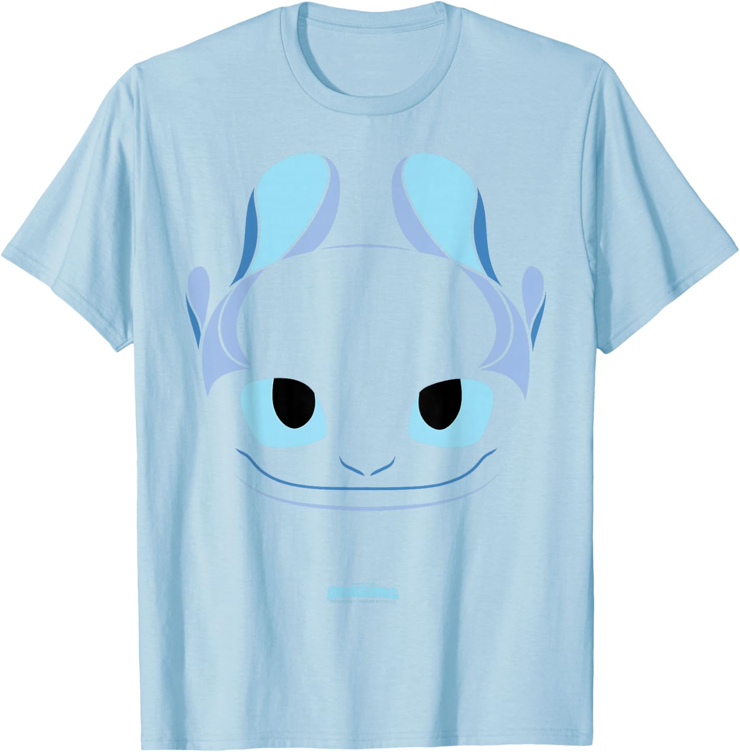 DreamWorks Dragons Light Fury Big Face Costume 2D T-Shirt - T-Shirt | Light Blue