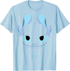 DreamWorks Dragons Light Fury Big Face Costume 2D T-Shirt - T-Shirt | Light Blue