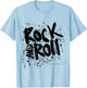 Rock and Roll Cool Hipster Grunge Effect Lettering T-Shirt - T-Shirt | Light Blue